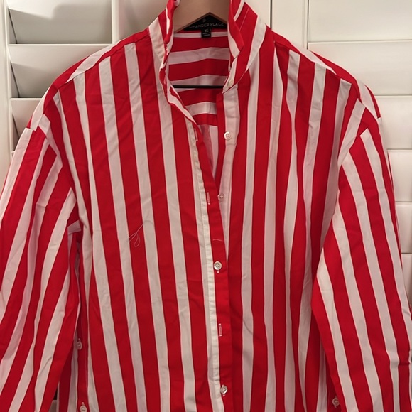 Tuckernuck Red and White Striped Swimsuit Coverup NWT Size XS - Picture 2 of 2